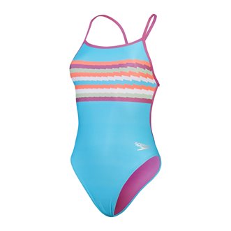 Maillot de bain femme 1 pièce SPEEDO ECO+ PLACEMENT VBACK BLU/RED