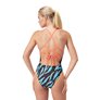 Maillot de bain femme 1 pièce SPEEDO ECO+ ALLOVER LATTICE TIE-BACK BLA/BLU